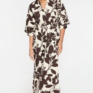 Brochu Walker The Kate Dress, brown/white, size Medium